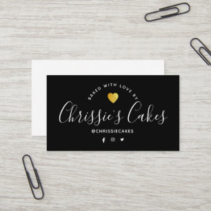 Carte De Visite pâtisserie sur mesure en lettrage noir