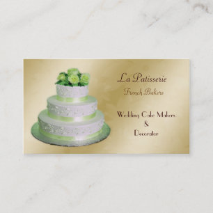 Carte De Visite pâtisseries Mariages vertes en or
