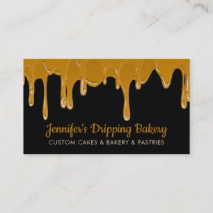 Carte De Visite Pâtissier de boulangerie Crème au caramel goutte à