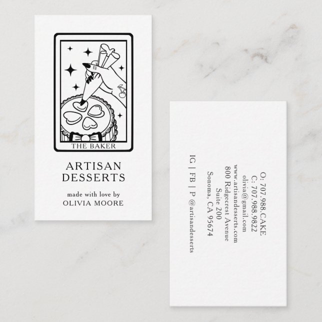 Carte De Visite Pâtissier Tarot  (Devant / Derrière)