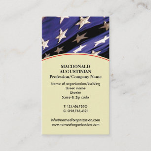 Carte De Visite Patriotic AMERICAN Stars Flag Ajouter une photo