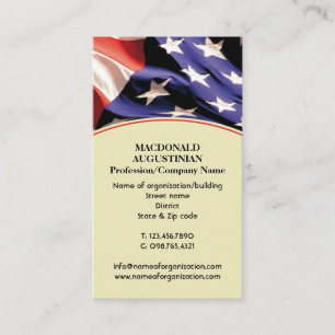Carte De Visite Patriotique  AMÉRICAIN  Stars  Drapeau des États-U