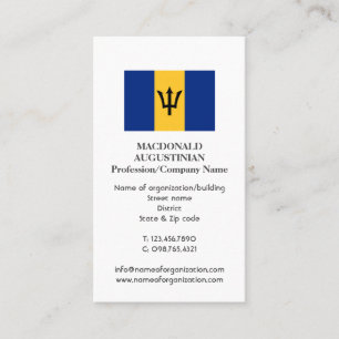 Carte De Visite Patriotique  BARBADOS FLAG Ajouter  Photo