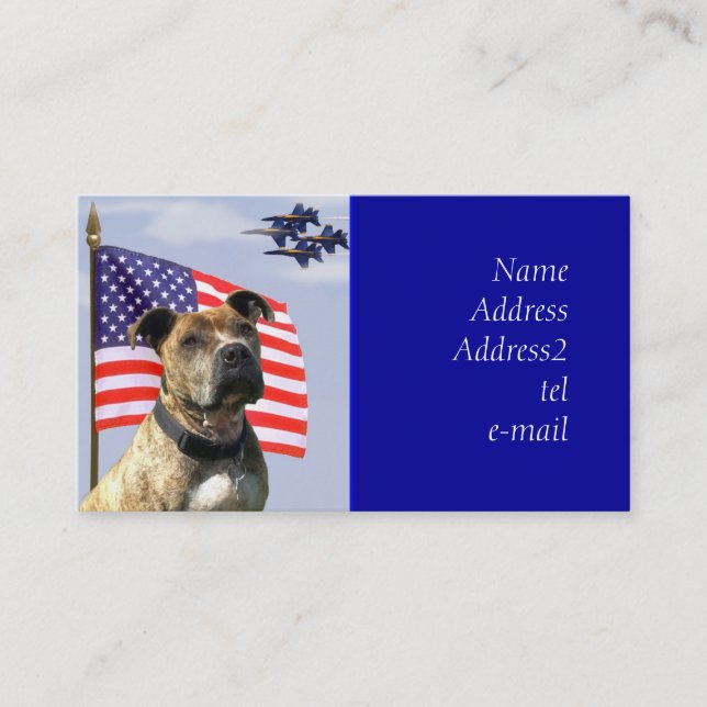 Carte de visite patriotique de Pitbull (Devant)