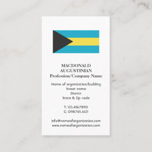 Carte De Visite Patriotique DRAPEAU BAHAMAS Ajouter Photo