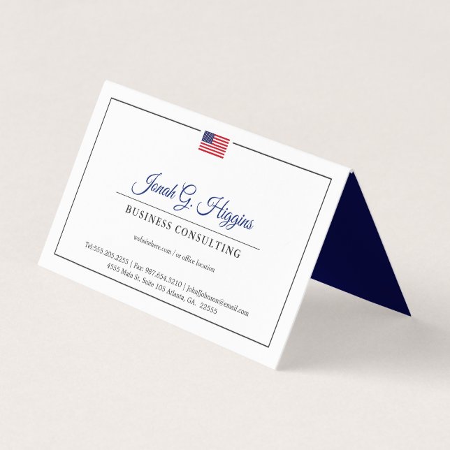 Carte De Visite Patriotique Thème Minimal Style Moderne (Devant)