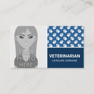 Carte De Visite Patrouilles en bleu et votre propre photo Animal v