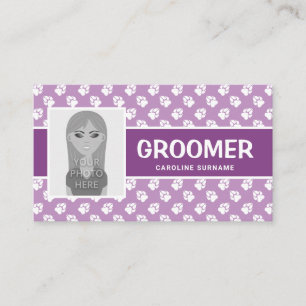 Carte De Visite Patrouilles violettes et blanches avec votre photo