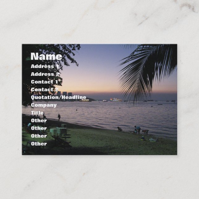 Carte De Visite Pattaya Beach Sunset ... Chonburi, Thaïlande (Devant)