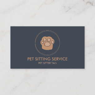 Carte De Visite Patte de compagnie cercle chat chien pieds