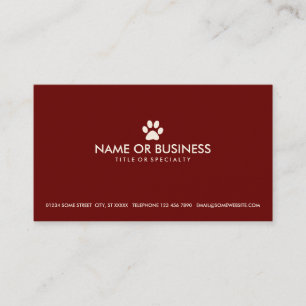 Carte De Visite patte simple pour animal de compagnie