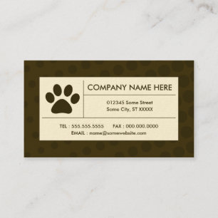 Carte De Visite patte tramée d'animal familier