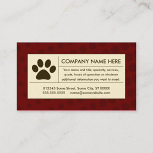Carte De Visite patte tramée d'animal familier