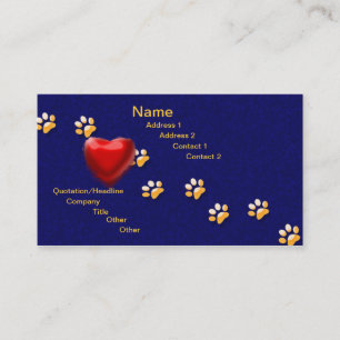 CARTE DE VISITE PATTES PAR MON COEUR