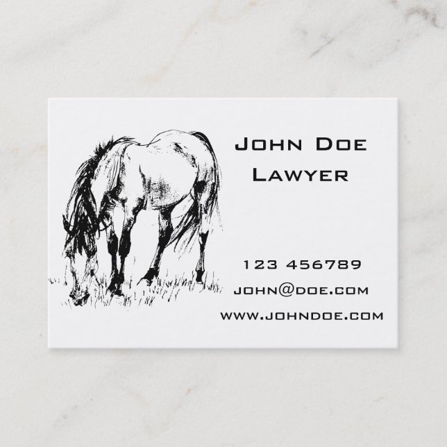 Carte De Visite Pâturage de l'illustration de cheval (Devant)