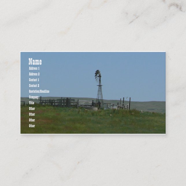 Carte De Visite Pâturage venteux (Devant)
