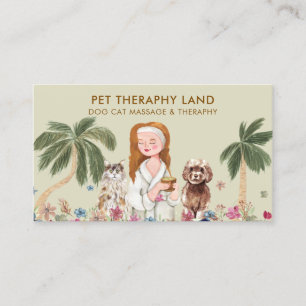Carte De Visite Paume botanique CHIEN CHIEN massage humain THÉRAPH
