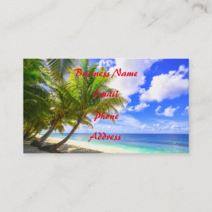 Carte De Visite Paumes tropicales chaudes de plage sablonneuse