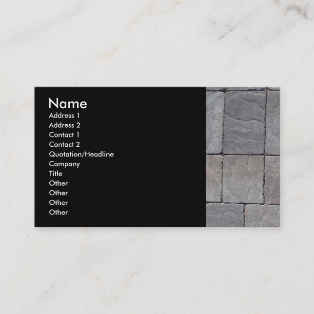 Carte De Visite Pavage des blocs (Devant)