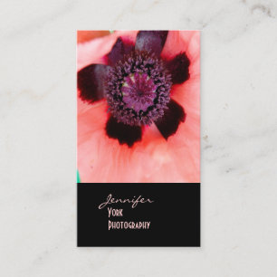 Carte De Visite Pavot rose, macro photo