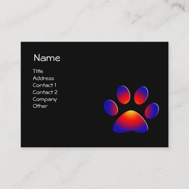 CARTE DE VISITE PAW COLORÉ (Devant)