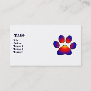 Carte De Visite PAW COLORÉ, noir blanc
