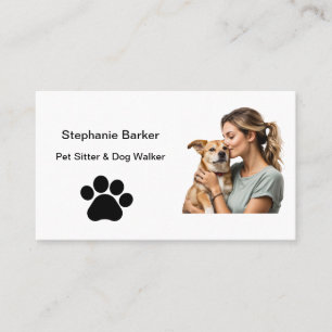 Carte De Visite Paw minimaliste pour animaux assis