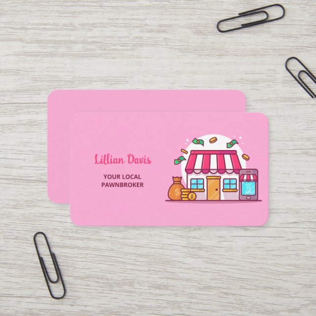 Carte De Visite Pawn Shop (Devant/Arrière en situation)