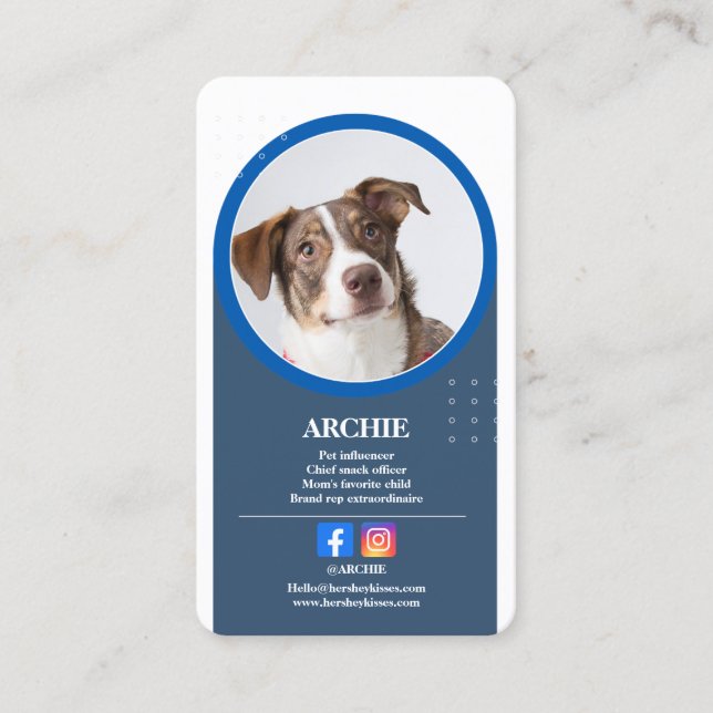 Carte De Visite Pawsomely Professional : Photo de chien sur les mé (Devant)