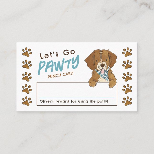Carte De Visite Pawty Potty Training Rewards Punch Card (Devant)