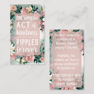 Carte De Visite Pay it Forward Random Act Kindness Pastel Floral