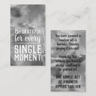 Carte De Visite Pay it Forward Random Kindness Gratitude Silver