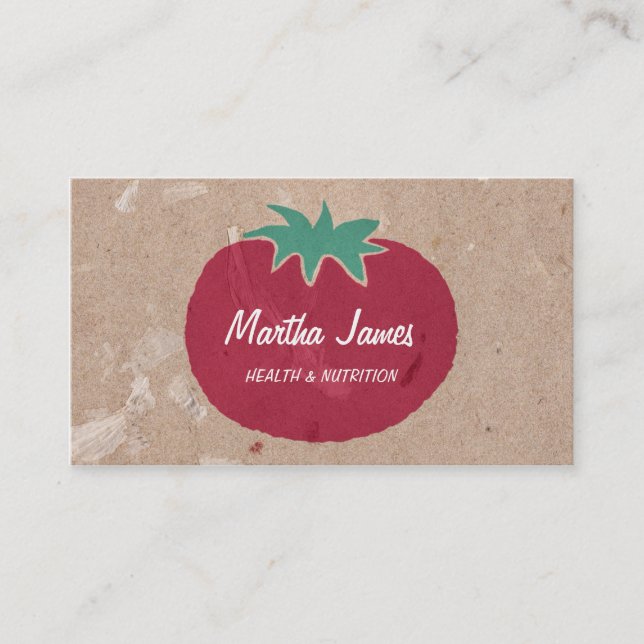 Carte De Visite Pays Artisanat Bio Papier Tomate Nutrition (Devant)
