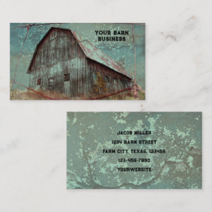 Carte De Visite Pays Rustique Turquoise Grange Texture Vintage