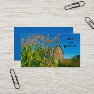 Carte De Visite Pays Rustique Vielle Grange Bleue Ferme verte