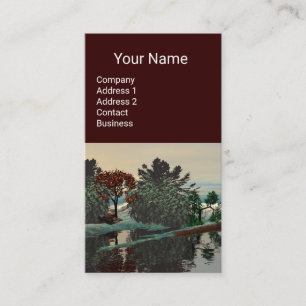 Carte De Visite PAYSAGE ALIEN, ARBRES LAGON HYPERION Sci Fi Brown