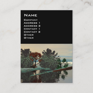 Carte De Visite PAYSAGE ALIEN, ARBRES LAGON HYPERION Sci Fi Noir