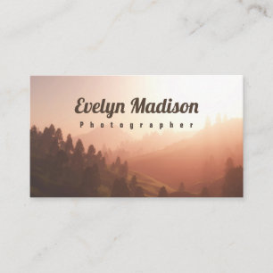 Carte De Visite Paysage de montagne réaliste avec soleil