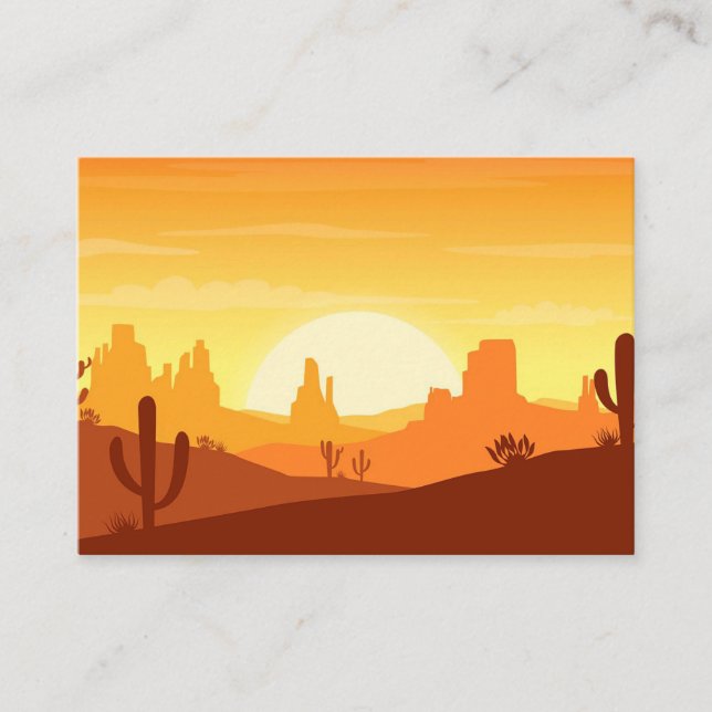 Carte De Visite Paysage du désert de Cactus (Devant)