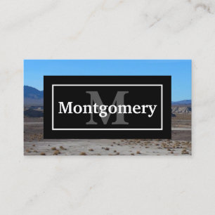 Carte De Visite Paysage du désert de Californie avec nom et monogr