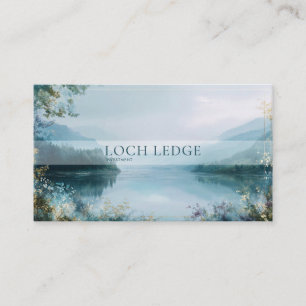 Carte De Visite Paysage éthéré de fjord brumeux Cadre doré Serein