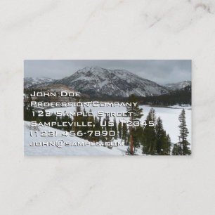 Carte De Visite Paysage hivernal du lac Ellery enneigé en Californ