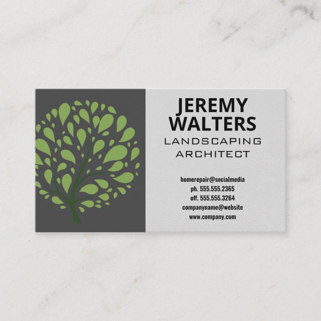 Carte De Visite Paysage | Logo de l'arbre (Devant)