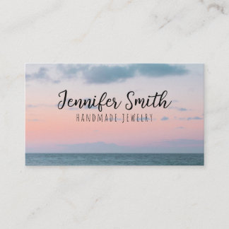 Carte De Visite Paysage marin rose doux Nautique