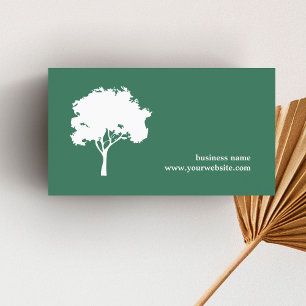 Carte De Visite Paysage minimaliste d'arbre blanc vert