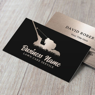 Carte De Visite Paysage Moderne Mower Or pelouse professionnelle