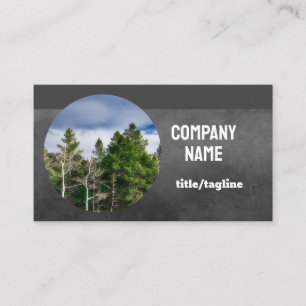 Carte De Visite paysage naturel pins sur fond gris charbon