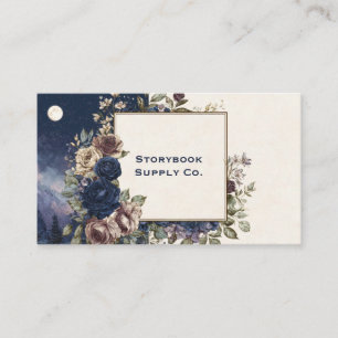 Carte De Visite Paysage nocturne céleste de la rose bleue lunatiqu
