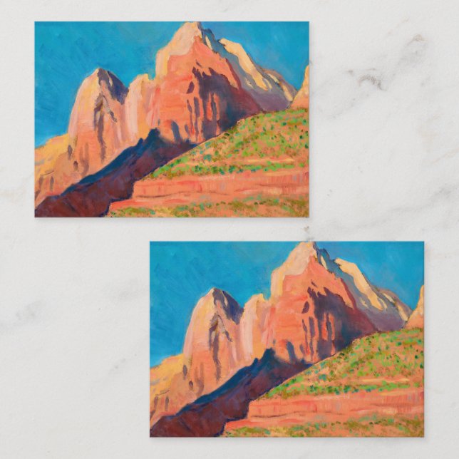 Carte De Visite Paysage, Parc national de Sion par Maynard Dixon (Devant / Derrière)