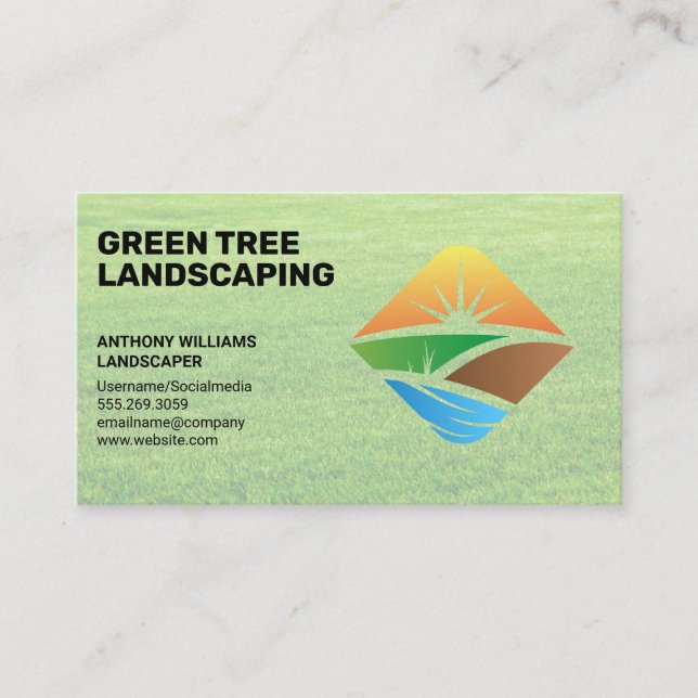 Carte De Visite Paysage | Prairies | Logo extérieur (Devant)
